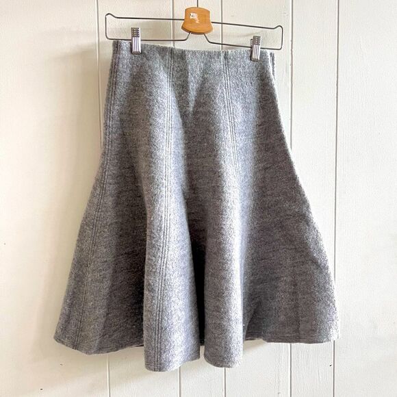 Marimekko Maneesi Solid Boiled Wool Flare Skirt - Picture 1 of 6